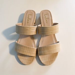Lulu’s Decker Natural Woven Slide Sandals